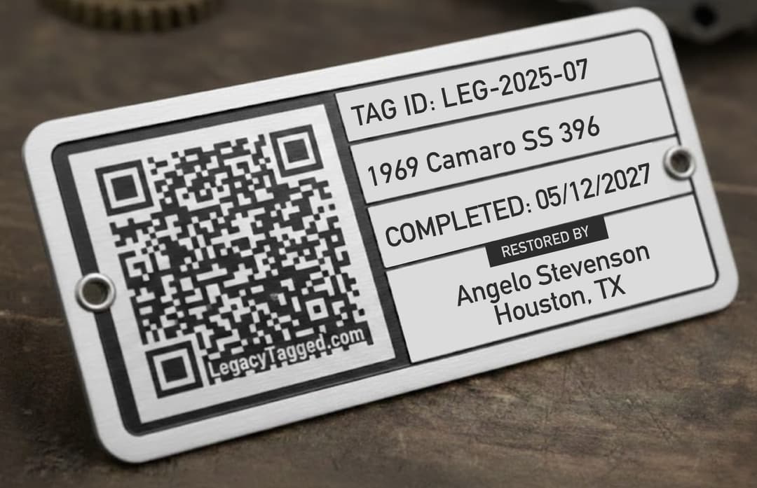 Legacy Tagged stainless steel chassis tag